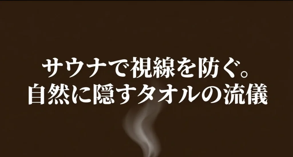 サウナで他人の視線を防ぎ、下半身を自然に隠すタオルの流儀